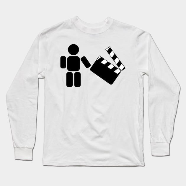 Pictogram holding a movie clapperboard Long Sleeve T-Shirt by SooperYela